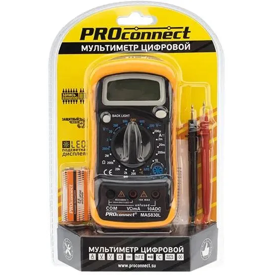 Мультиметр Proconnect MAS830L (13-3021) - фото 7