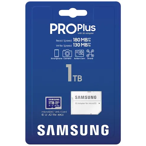 Карта памяти 1Tb MicroSD Samsung PRO Plus + SD адаптер (MB-MD1T0SA) - фото 3