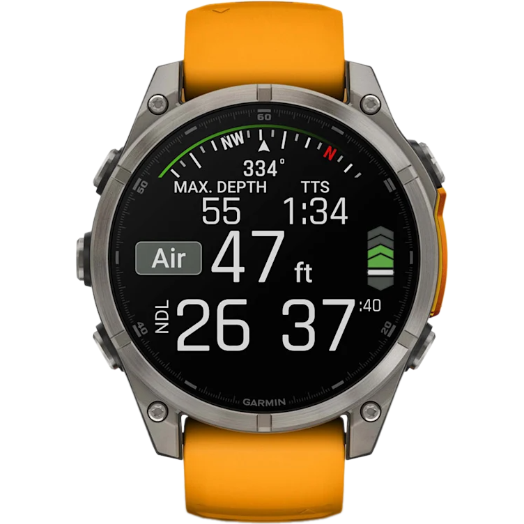Умные часы Garmin Fenix 8 47mm Grey/Orange - 010-02904-11 - фото 3