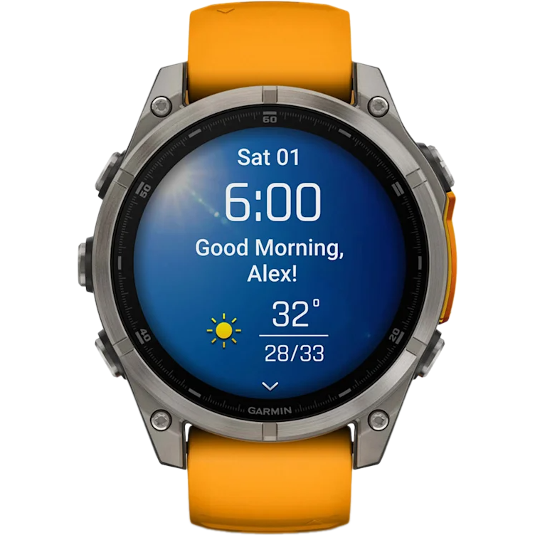 Умные часы Garmin Fenix 8 47mm Grey/Orange - 010-02904-11 - фото 5