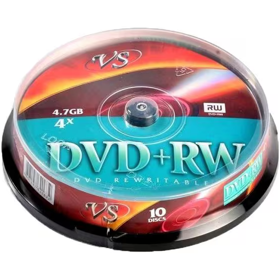 Диск DVD+RW VS 4.7Gb 4x Cake Box (10 шт.) - VSDVDPRWCB1001