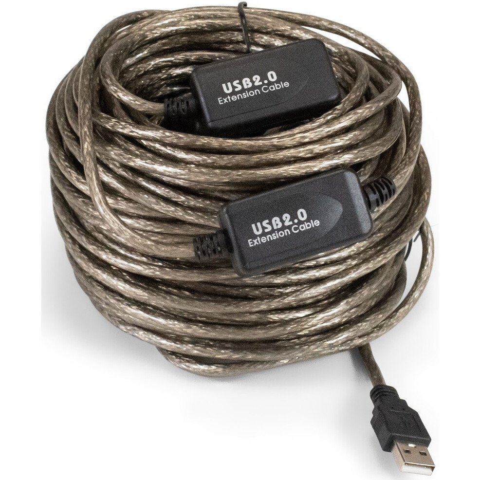 Кабель удлинительный USB A (M) - USB A (F), 25м, ExeGate EX-UAE-AMAF-25.0