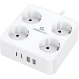 Сетевой фильтр Cablexpert Cube PLT-4-C2U2-W-3