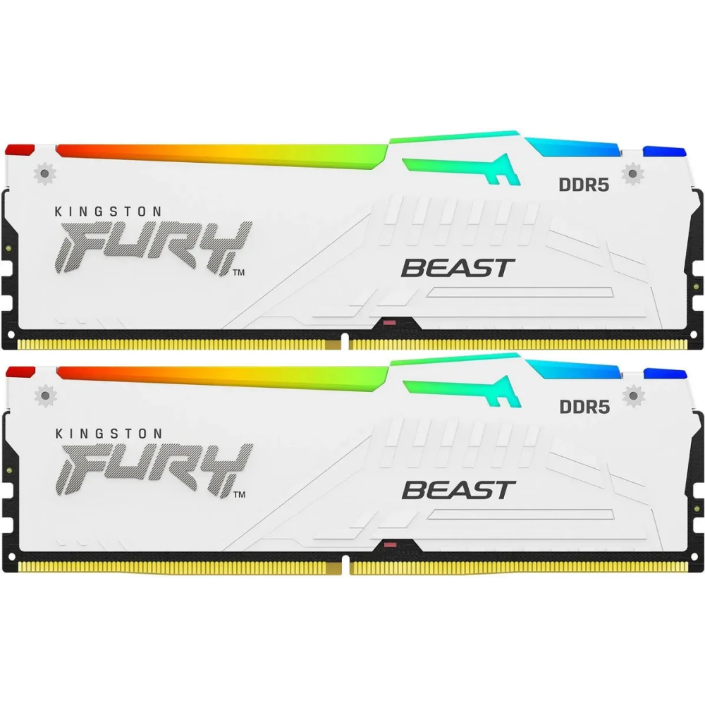 Оперативная память 64GB DDR5 6000MHz Kingston Fury Beast White RGB (KF560C30BWEAK2-64) (2x32GB KIT)