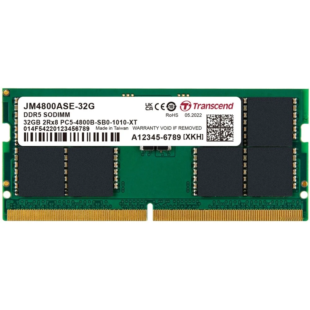 Оперативная память 32Gb DDR5 4800MHz Transcend SO-DIMM (JM4800ASE-32G)