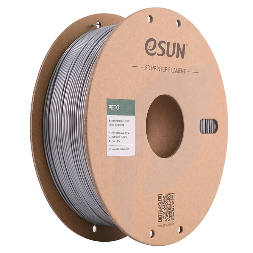 Пластик для 3D принтера eSUN PETG Silver - PETG175SS1