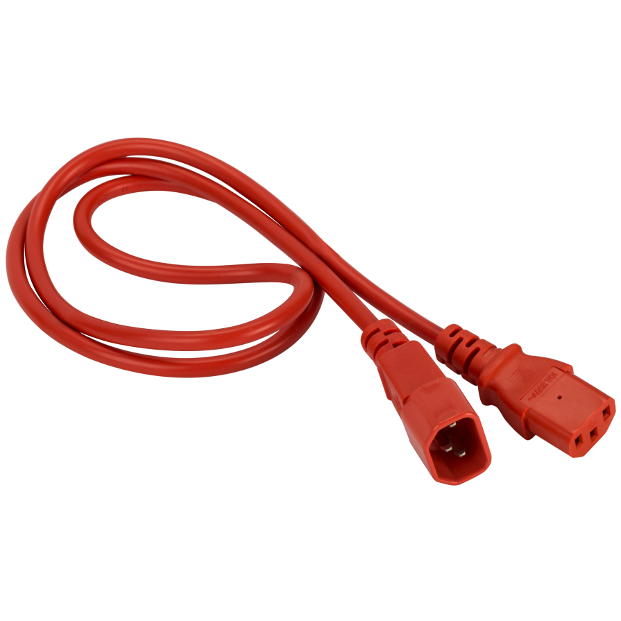 Кабель питания C13 - C14, 0.5м, Lanmaster LAN-PP13/14-0.5-RD