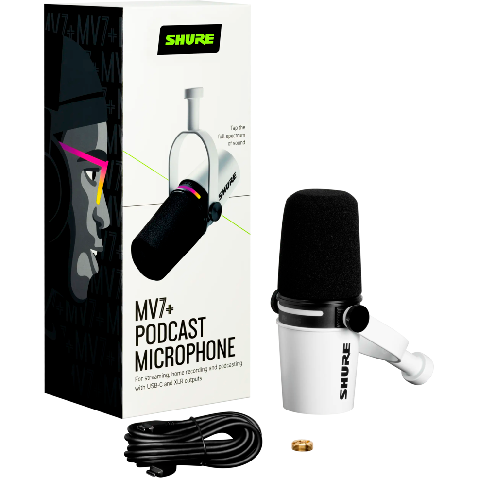 Микрофон Shure MV7+-W: купить в интернет магазине Регард Москва