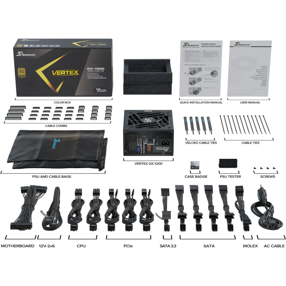Блок питания 1200W Seasonic GX-1200 VERTEX Gold - фото 4
