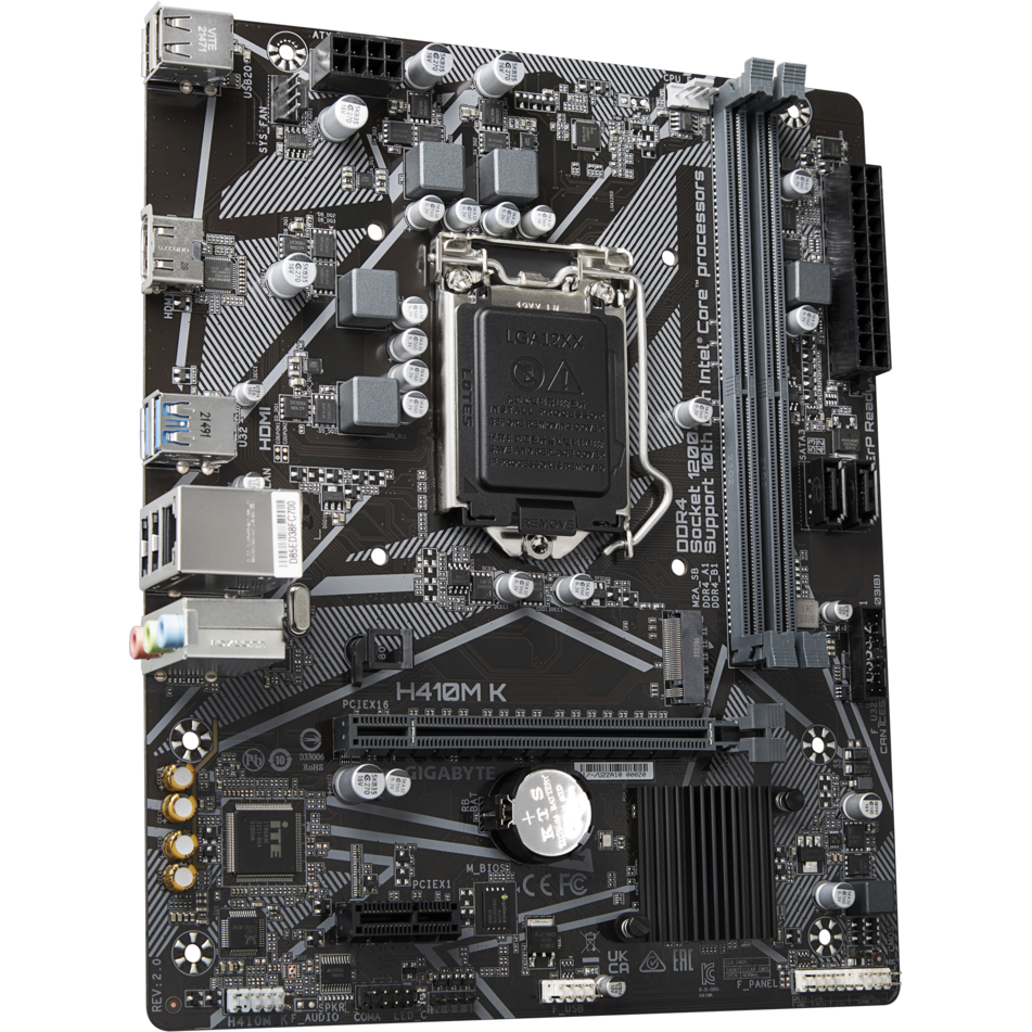 Материнская плата Gigabyte H410M K (rev. 2.0) - фото 2