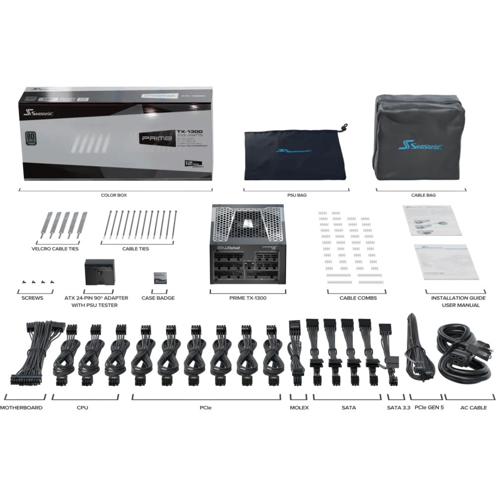 Блок питания 1300W Seasonic TX-1300 PRIME Titanium - фото 4