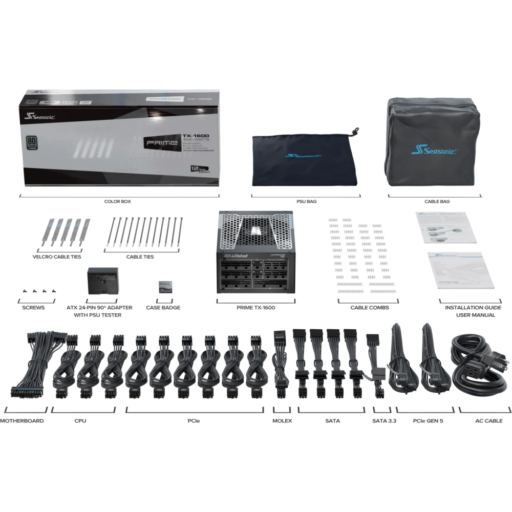 Блок питания 1600W Seasonic TX-1600 PRIME Titanium - фото 4