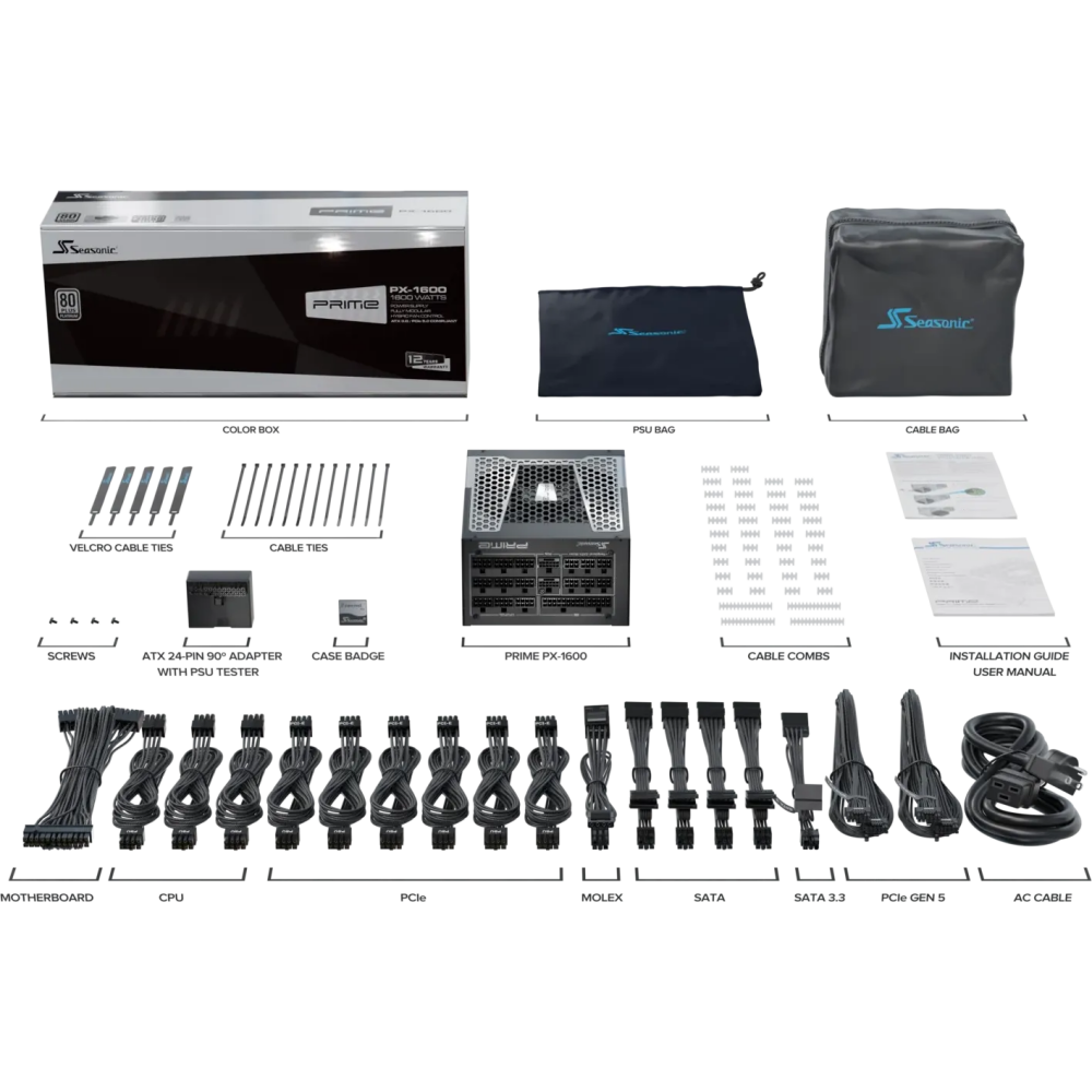 Блок питания 1600W Seasonic PX-1600 PRIME Platinum - фото 10