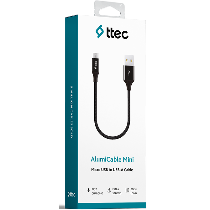 Кабель USB A (M) - microUSB B (M), 0.3м, ttec 2DK25S Black - фото 2