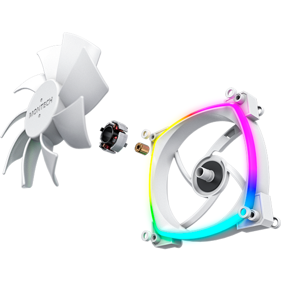 Вентилятор для корпуса MONTECH AX120 PWM WHITE (3 шт.) - AX120 PWM WHITE 3 IN 1 - фото 7