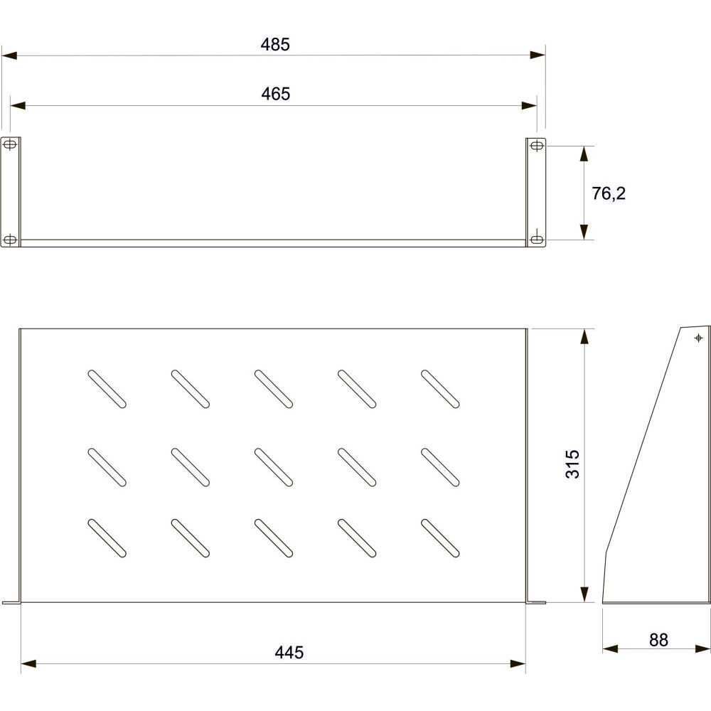 Полка для шкафа/стойки Cabeus SH-J017-2U-315-BK - фото 3