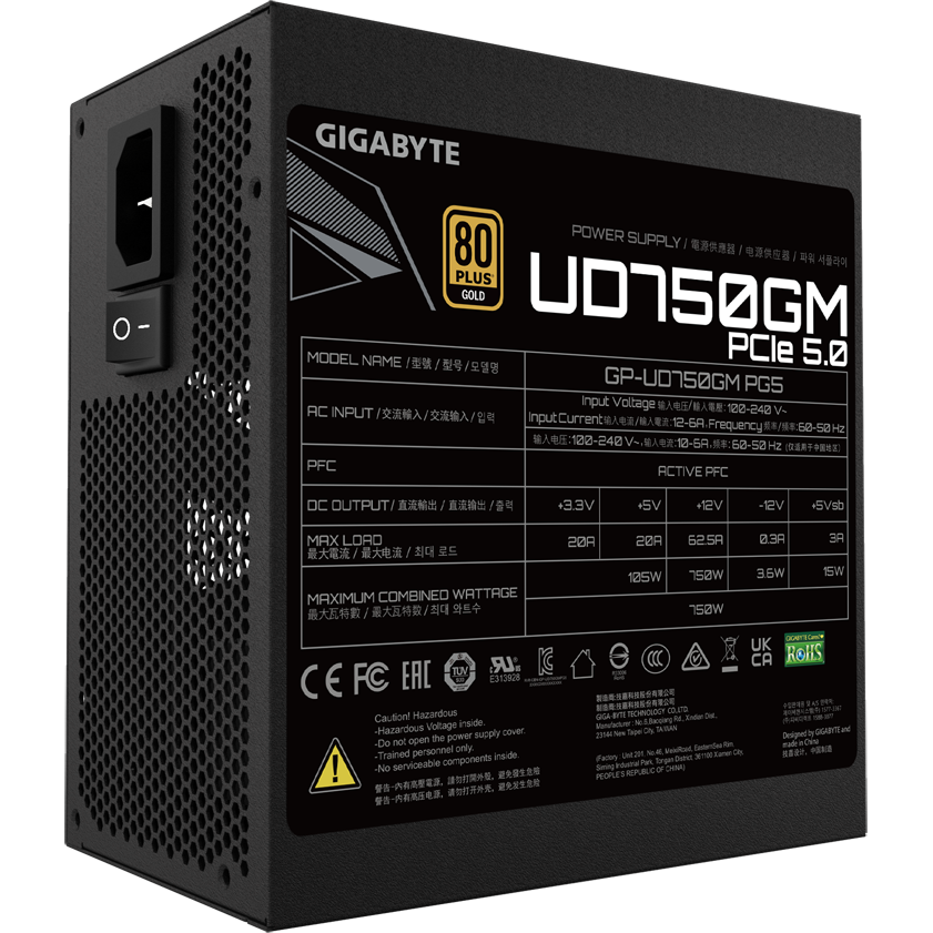 Блок питания 750W Gigabyte GP-UD750GM PG5 - фото 2