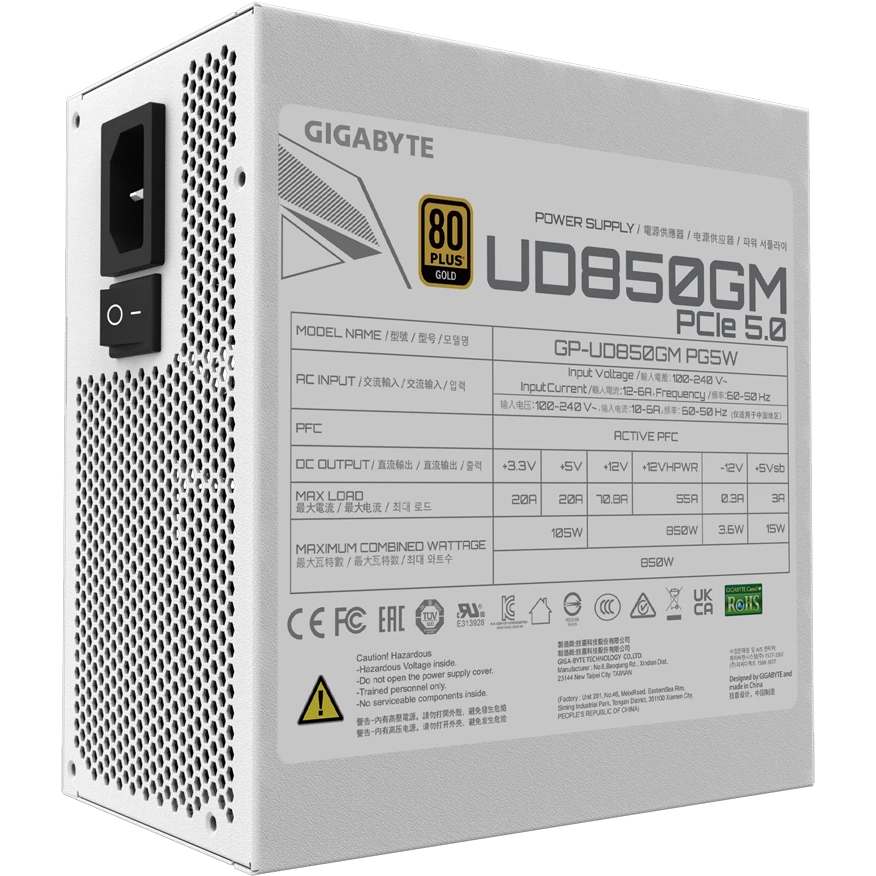 Блок питания 850W Gigabyte GP-UD850GM PG5W - фото 2