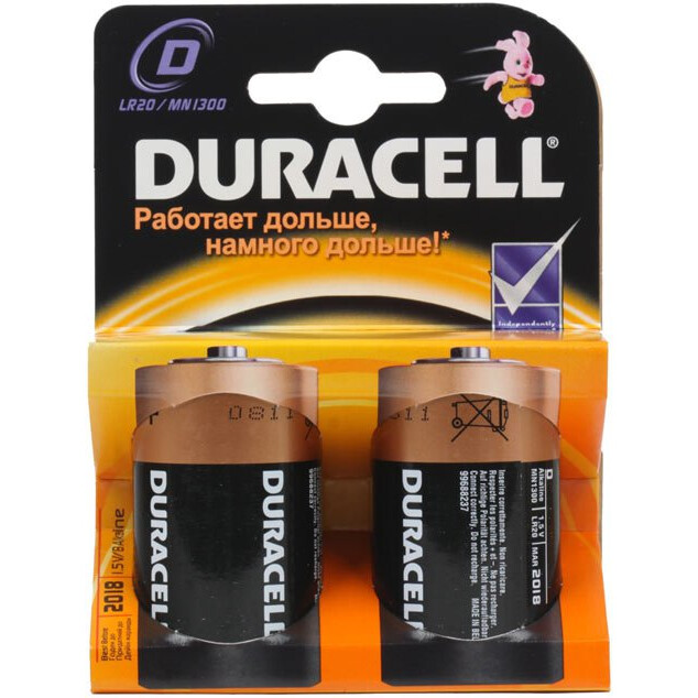 Батарейка Duracell Basic (D, 2 шт.) - LR20-2BL