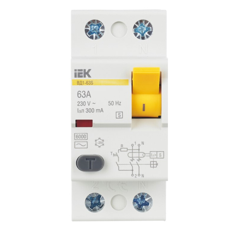 Выключатель дифференциального тока (УЗО) IEK MDV12-2-063-300 - фото 2