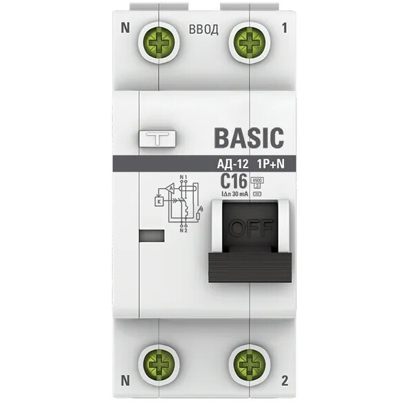 Автоматический выключатель дифференциального тока EKF Basic DA12-16-30-BAS - фото 2