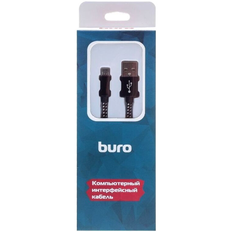 Кабель USB A (M) - microUSB B (M), 1м, Buro BHP RET MICUSB-BR Black - фото 4