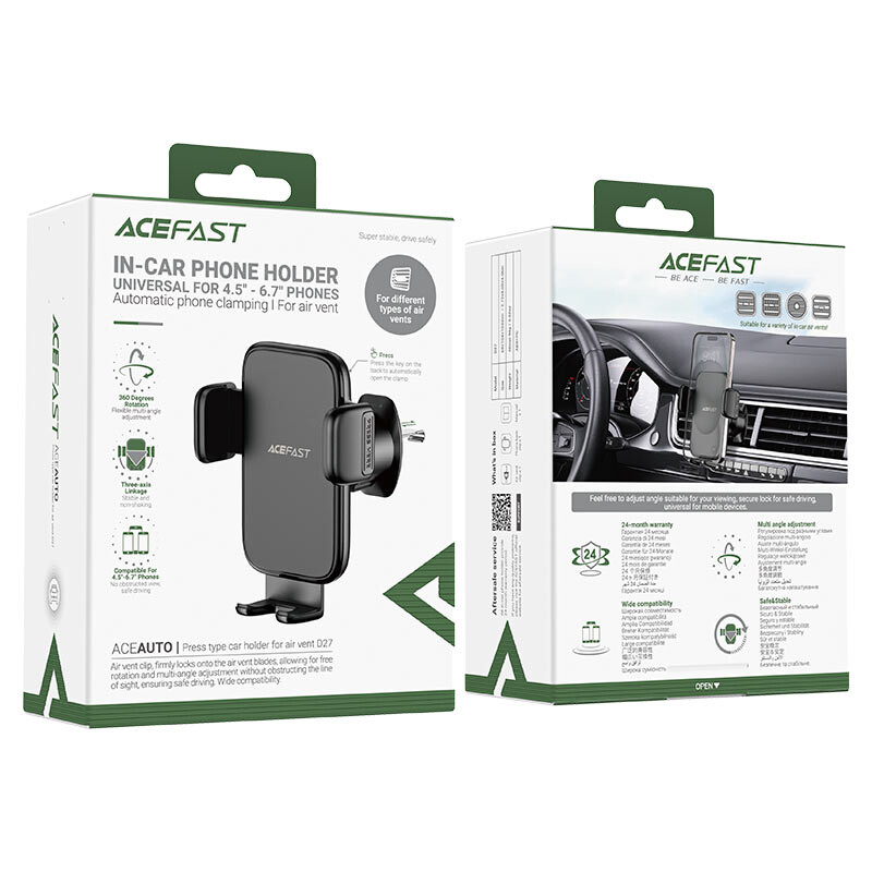 Автомобильный держатель ACEFAST D27 Black - AF-D27-BK - фото 8