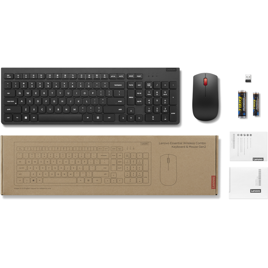 Клавиатура + мышь Lenovo Essential Gen2 Wireless Combo (4X31N50736)