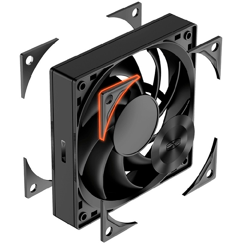 Вентилятор для корпуса PCcooler F5 R120 Black (3 шт.) - F5R120-BKNT3-GL - фото 6