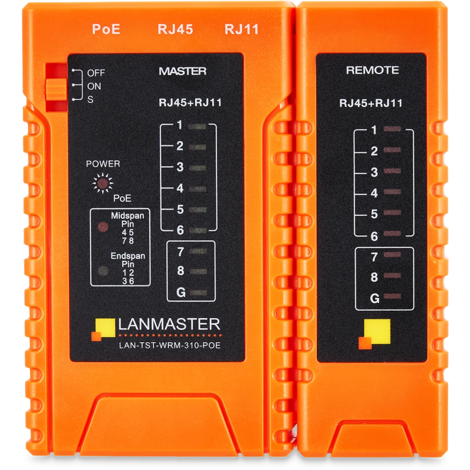 Тестер витой пары Lanmaster LAN-TST-WRM-310-POE