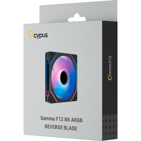 Вентилятор для корпуса Ocypus Gamma F12 BK ARGB REVERSE BLADE - Gamma-F12-BK1AM01X-GL - фото 6