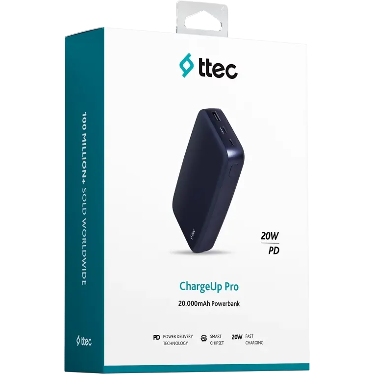 Внешний аккумулятор ttec ChargeUp Pro 20.000 Navy - 2BB212L - фото 6