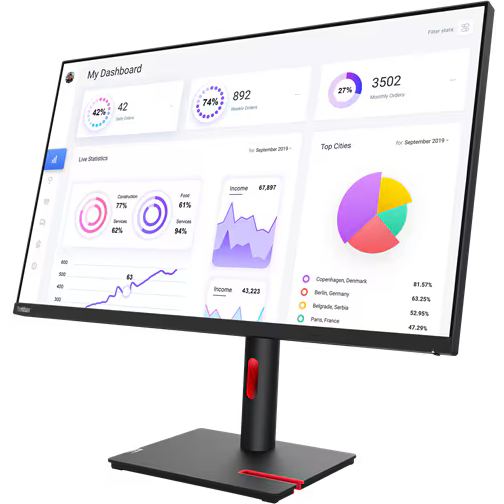 Монитор Lenovo 32" T32p-30 (63D2GCR1CS) - фото 3