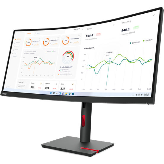 Монитор Lenovo 34" T34w-30 (63D4GAS1CB) - фото 3