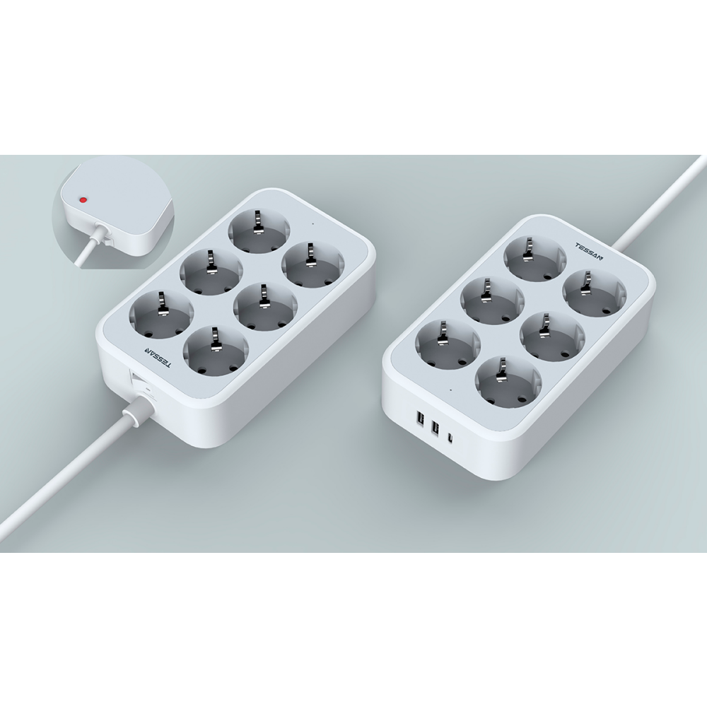 Сетевой фильтр Tessan TS-PS02DE00 Grey - фото 2