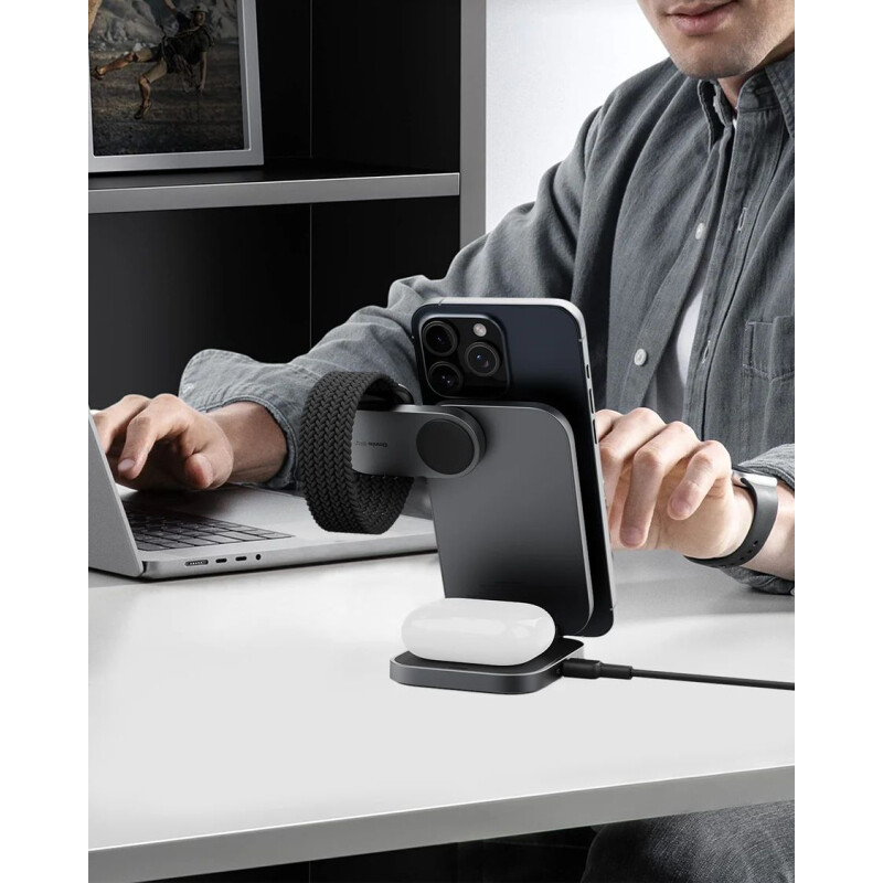 Беспроводное зарядное устройство Aukey 3in1 Travel Qi2 - AMC-LC-MC312 - фото 4