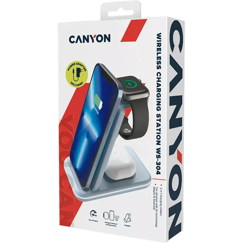 Беспроводное зарядное устройство Canyon CNS-WCS304BL - фото 9
