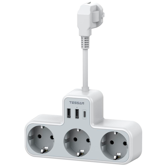 Сетевой фильтр Tessan TS-323X-C Grey - фото 2
