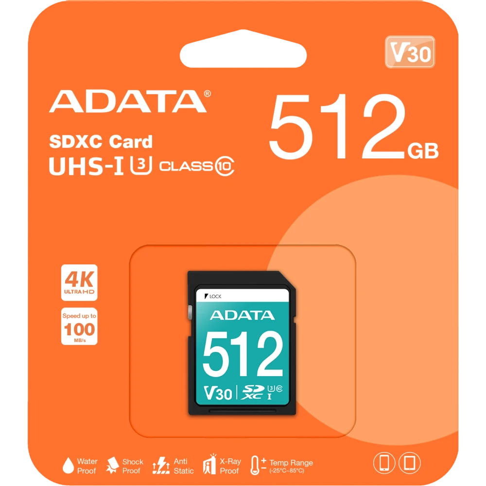 Карта памяти 512Gb SD ADATA Premier Pro (ASDX512GUI3V30S-R) - фото 2