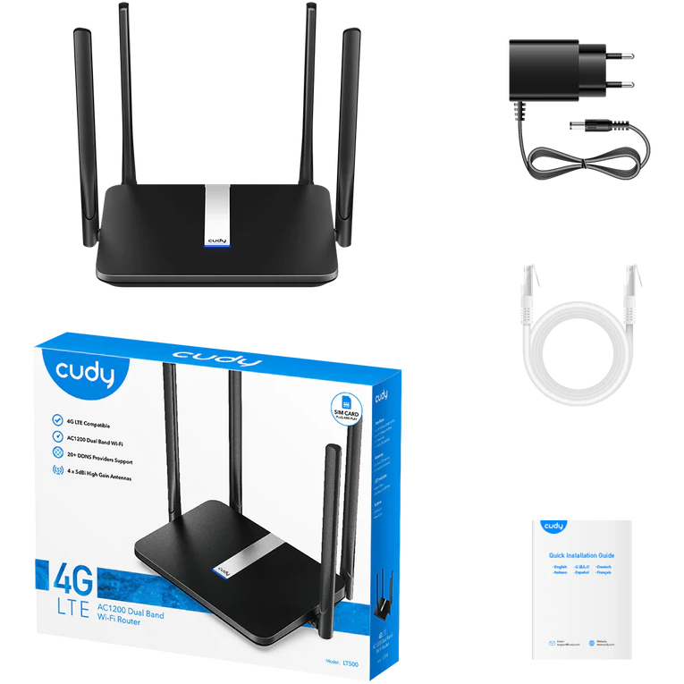 Wi-Fi маршрутизатор (роутер) Cudy LT500 Black - фото 5