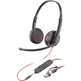Гарнитура Plantronics (Poly) Blackwire 3225 Stereo USB-C Headset +3.5mm Plug +USB-C/A Adapter (Bulk) (8X229A6)