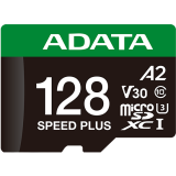 Карта памяти 128Gb MicroSD ADATA SPEED PLUS + SD адаптер (UD128GUI3V30A2SP-RA1)