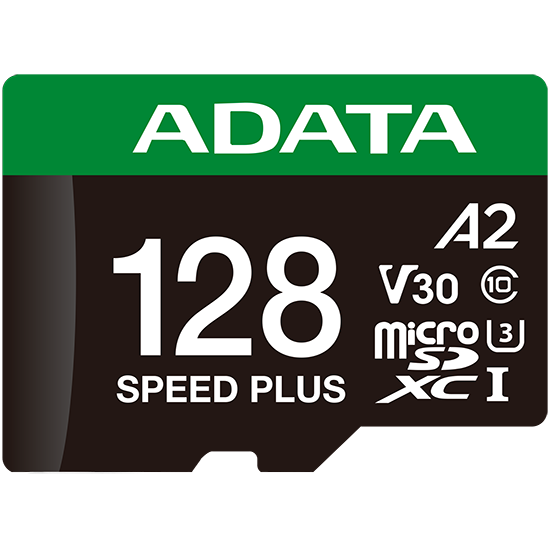 Карта памяти 128Gb MicroSD ADATA SPEED PLUS + SD адаптер (UD128GUI3V30A2SP-RA1)