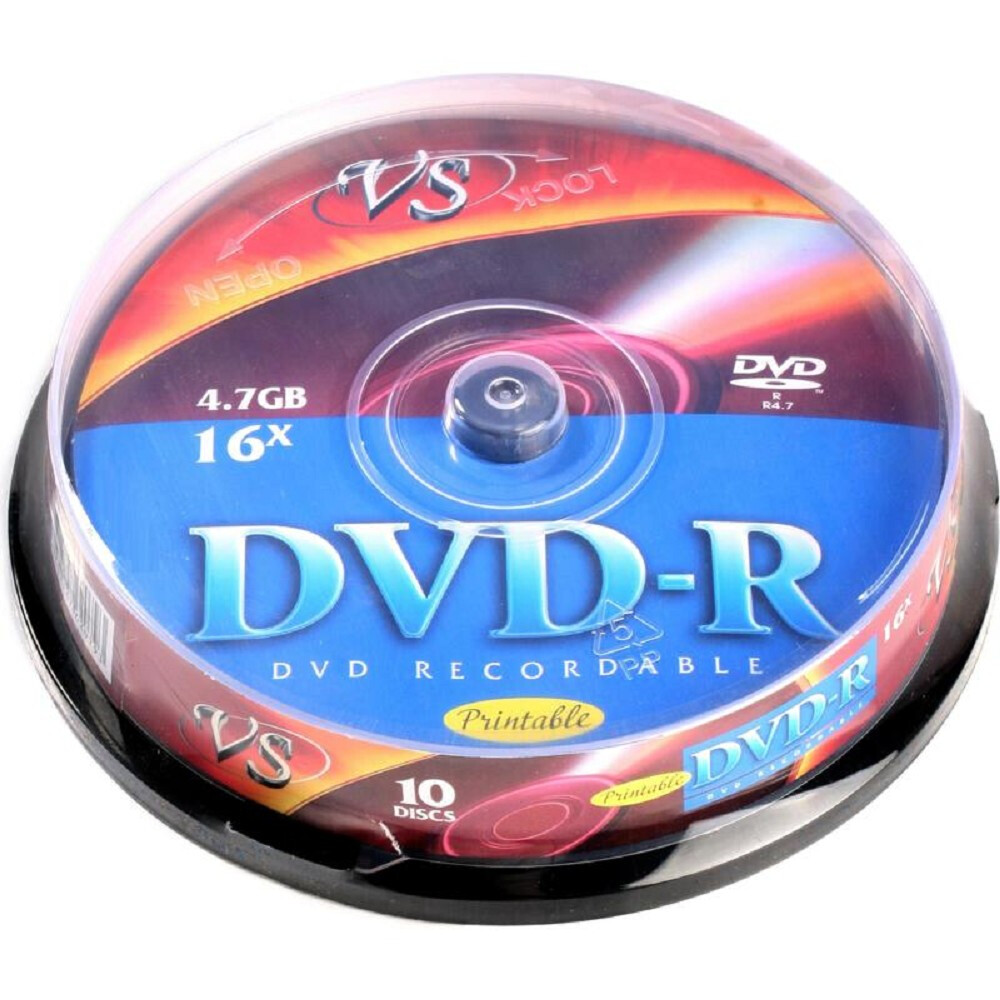 Диск DVD-R VS 4.7Gb 16x Cake Box (10 шт.) Ink Print - VSDVDRIPCB1001