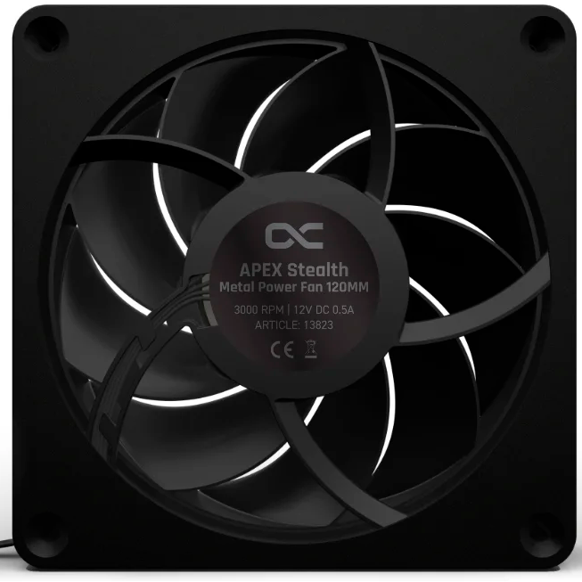 Вентилятор для корпуса Alphacool Apex Stealth Metall Power fan 3000rpm Matt Black - 13823 - фото 2