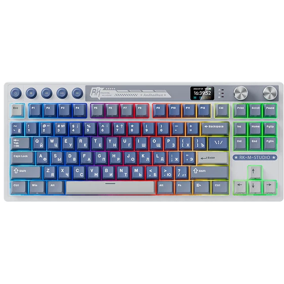 Клавиатура Royal Kludge M87 Ocean Blue (Cream Switch) - 6977576550441