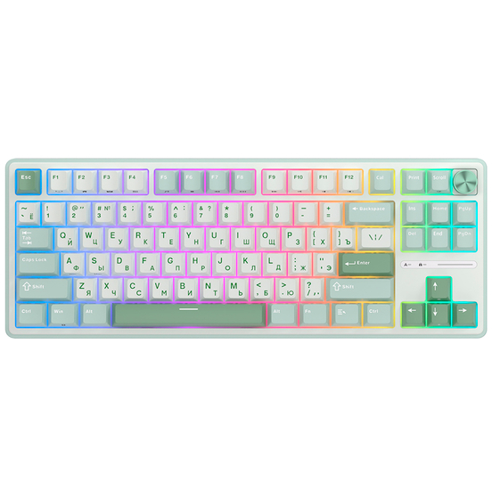 Клавиатура Royal Kludge R87 Pro Sky Cyan (Cream Switch) - 6977576550700