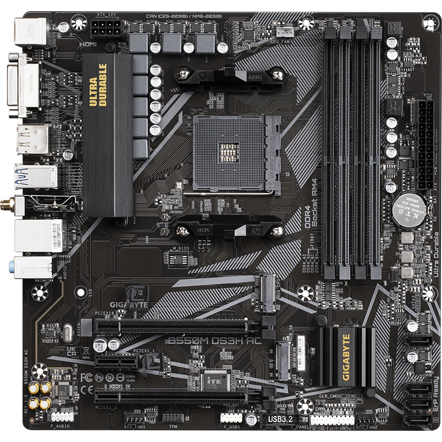 Материнская плата Gigabyte B550M DS3H AC v.1.5 - B550M DS3H AC rev.1.5