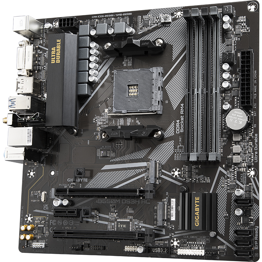 Материнская плата Gigabyte B550M DS3H AC v.1.5 - B550M DS3H AC rev.1.5 - фото 3