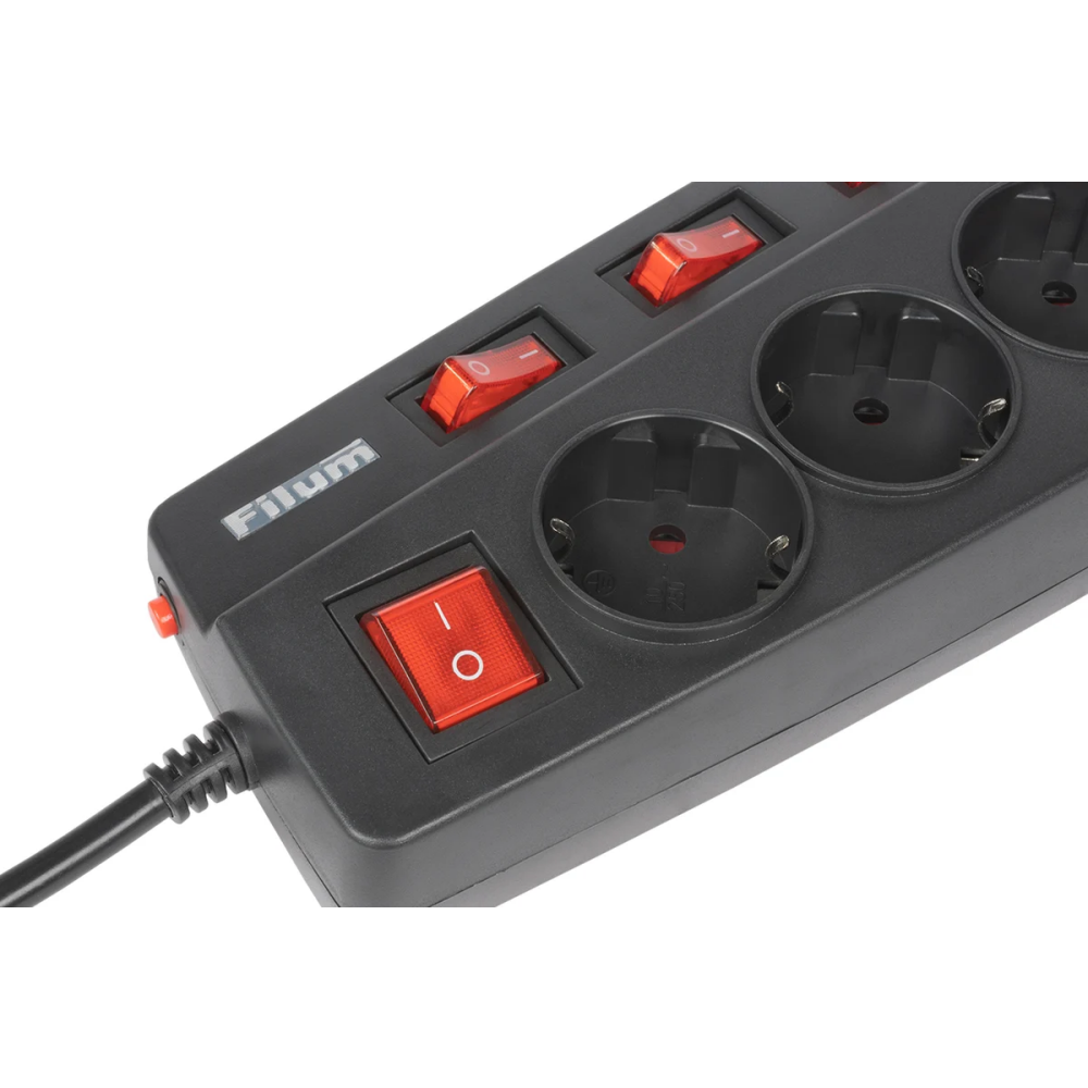 Сетевой фильтр Filum FL-SPL5-1.8M-BL - фото 4